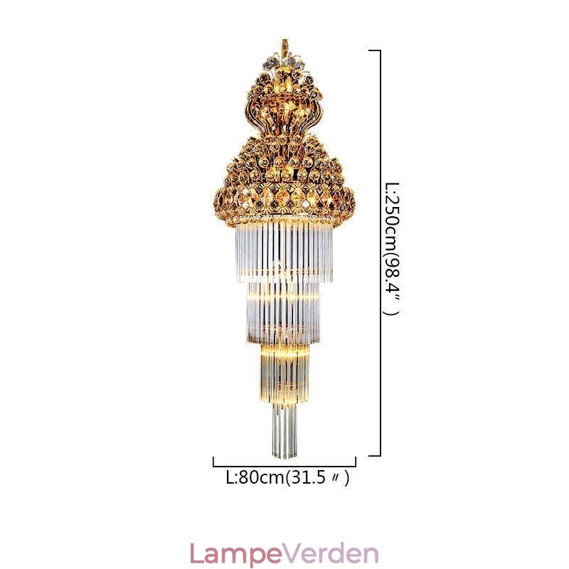 Retro krystal Empire lysekrone luksus lang vedhæng