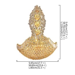 Europæisk Crystal Empire lysekrone stor guldfarve pendel lys
