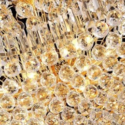 Europæisk Crystal Empire lysekrone stor guldfarve pendel lys