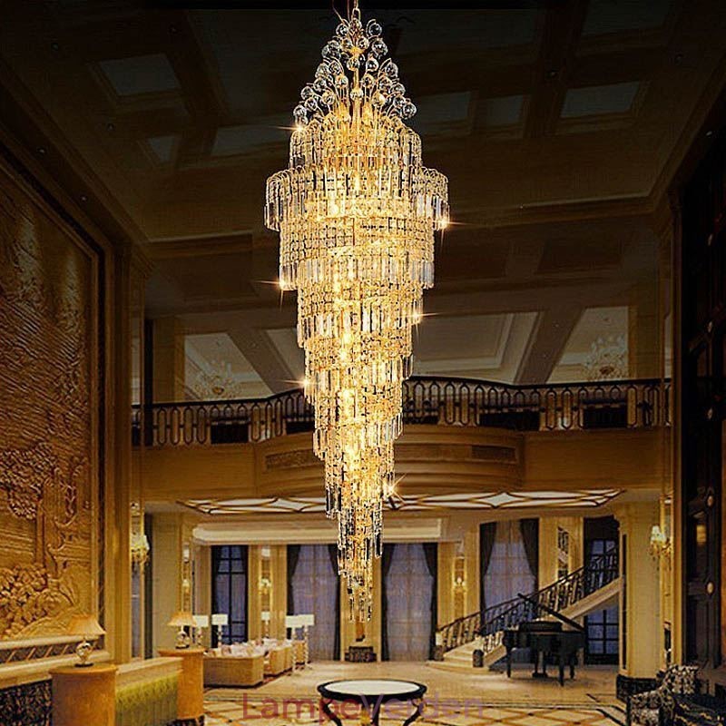 Elegant Crystal Empire lysekrone European Luxury Long Pendant