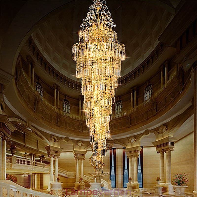 Elegant Crystal Empire lysekrone European Luxury Long Pendant