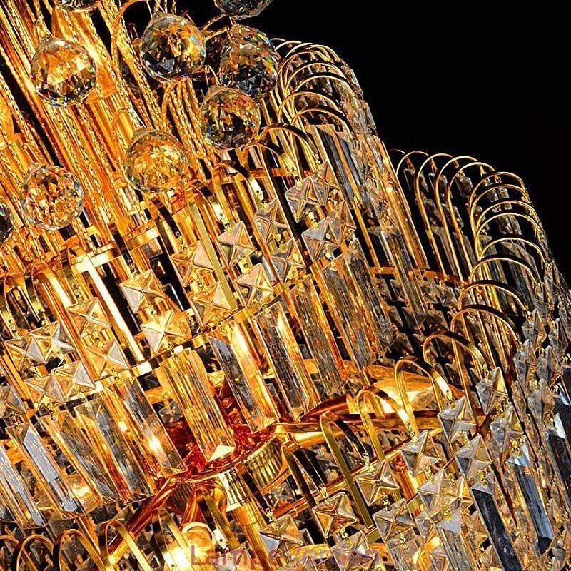 Elegant Crystal Empire lysekrone European Luxury Long Pendant