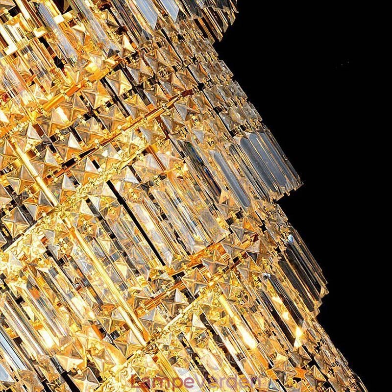 Elegant Crystal Empire lysekrone European Luxury Long Pendant