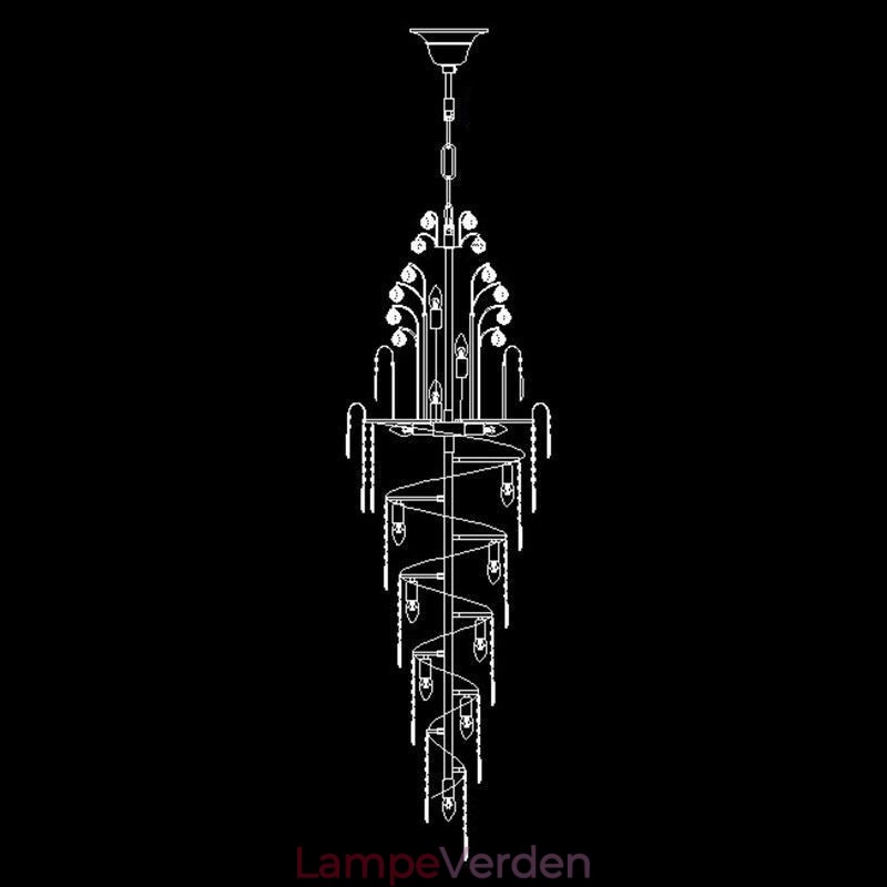 Elegant Crystal Empire lysekrone European Luxury Long Pendant