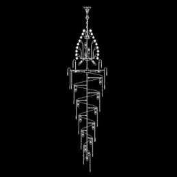 Elegant Crystal Empire lysekrone European Luxury Long Pendant
