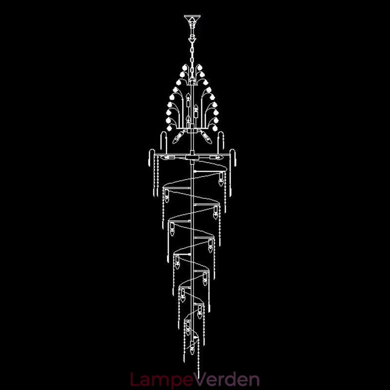 Elegant Crystal Empire lysekrone European Luxury Long Pendant