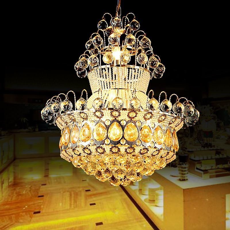 Moderne guld Empire lysekrone Simpel krystal pendel lys