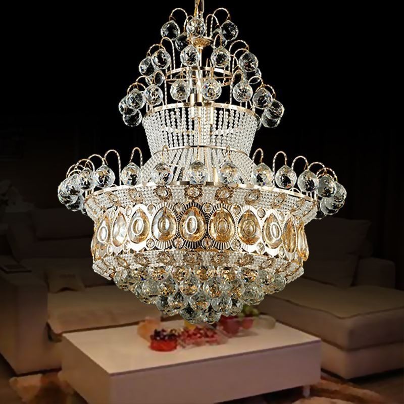 Moderne guld Empire lysekrone Simpel krystal pendel lys