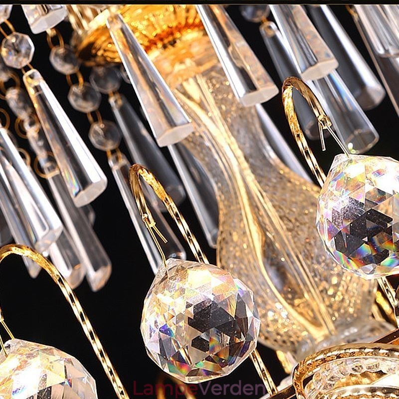 Yndefuld krystal lysekrone Klassisk guld farve pendel lys