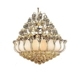 Moderne Crystal Empire lysekrone Guldfarve Pendel Light Lotus