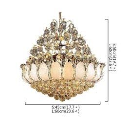 Moderne Crystal Empire lysekrone Guldfarve Pendel Light Lotus