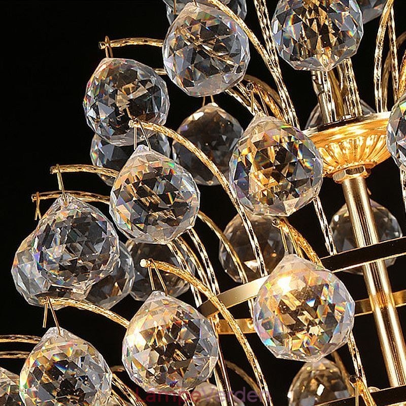 Moderne Crystal Empire lysekrone Guldfarve Pendel Light Lotus
