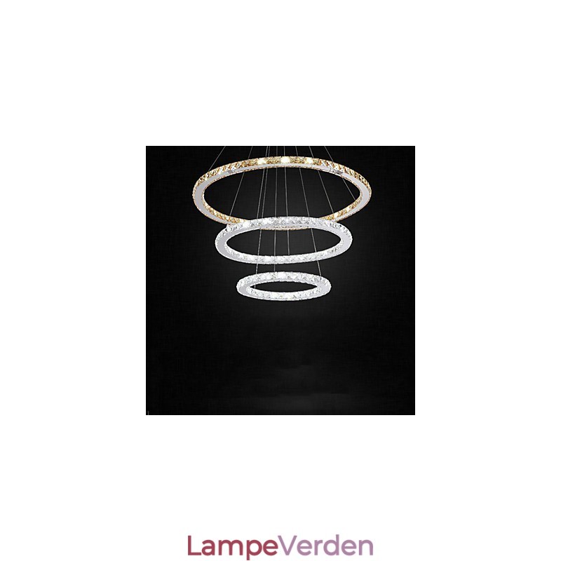 Pendellamper Amber og Clear K9 Crystal Chandelier Lights Belysning med 3 ring