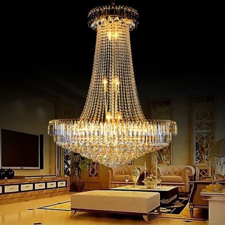 Elegant krystal lysekrone europæisk pendel lys lang hængende lysekrone Duplex trappe Elegant krystal lysekrone europæisk pendel lys lang hængende lysekrone Duplex trappe