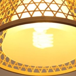 Bambus Semi Flush Mount Creative Runde Loftslys Vestibulebelysning