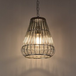 Moderne moderne lysekrone i kromglas