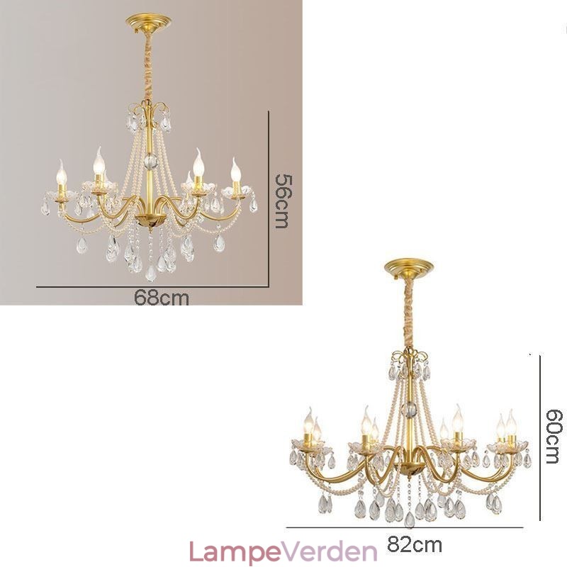 American Crystal Pendel Light Country Style Creative Iron Art Loftslys