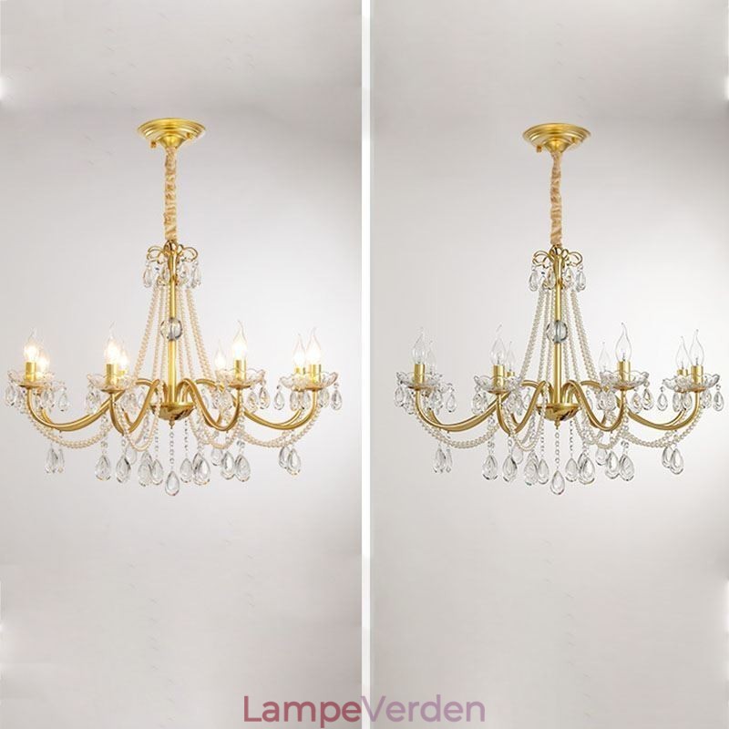 American Crystal Pendel Light Country Style Creative Iron Art Loftslys