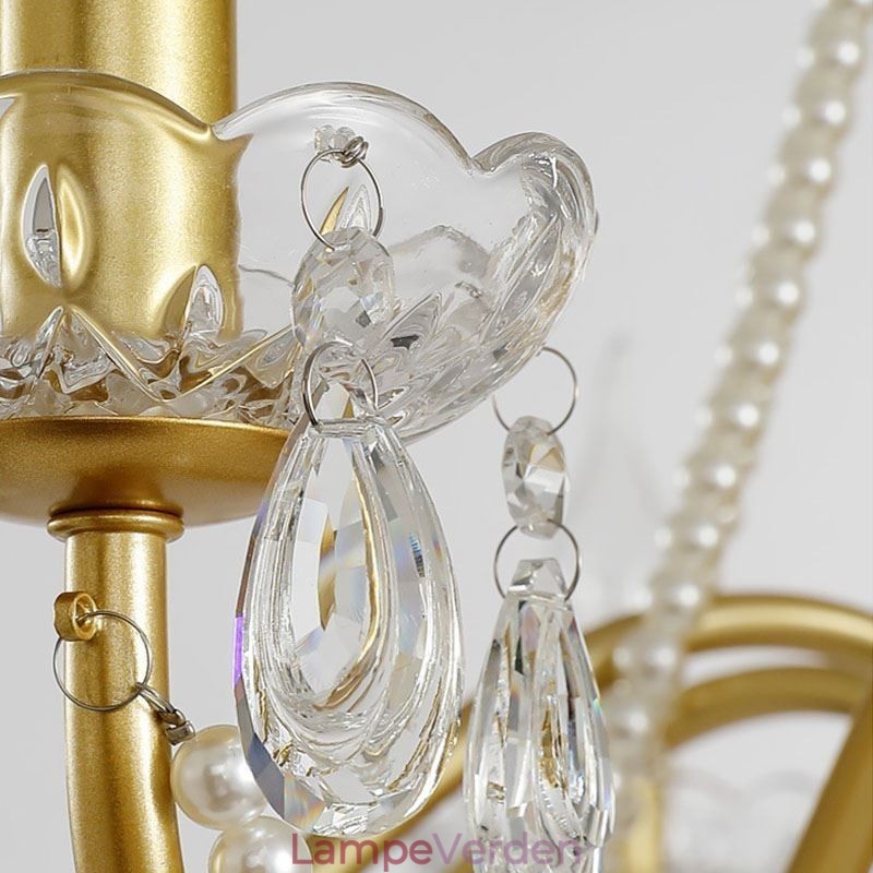 American Crystal Pendel Light Country Style Creative Iron Art Loftslys