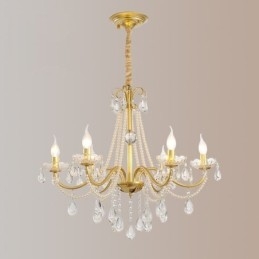 American Crystal Pendel Light Country Style Creative Iron Art Loftslys