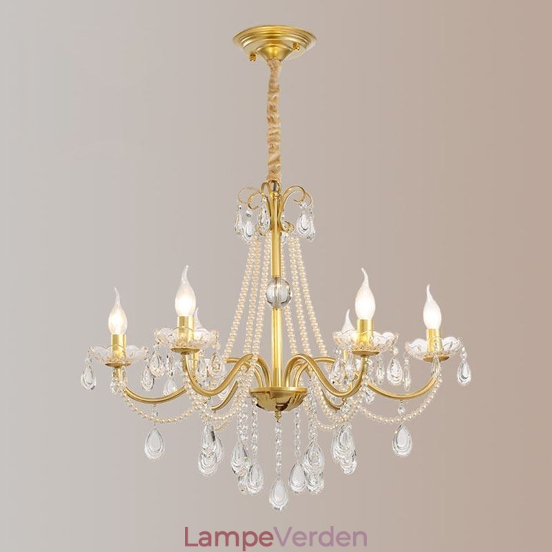 American Crystal Pendel Light Country Style Creative Iron Art Loftslys