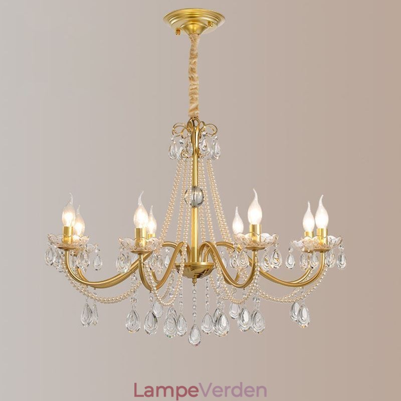 American Crystal Pendel Light Country Style Creative Iron Art Loftslys