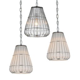 Moderne moderne lysekrone i kromglas