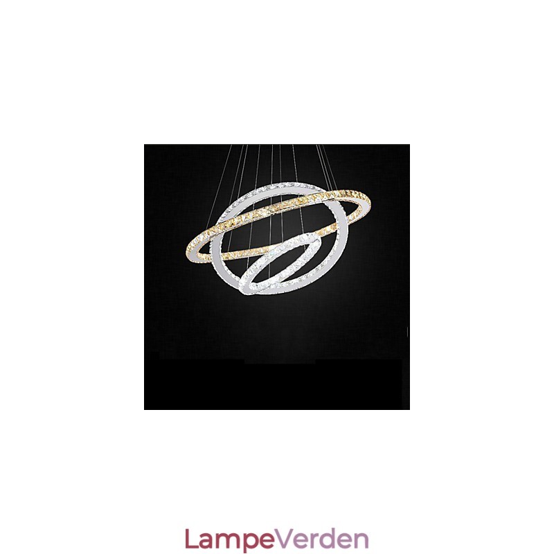 Pendellamper Amber og Clear K9 Crystal Chandelier Lights Belysning med 3 ring