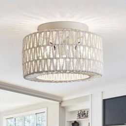 Country Style Flush Mount American Woven Cage Loftslampe