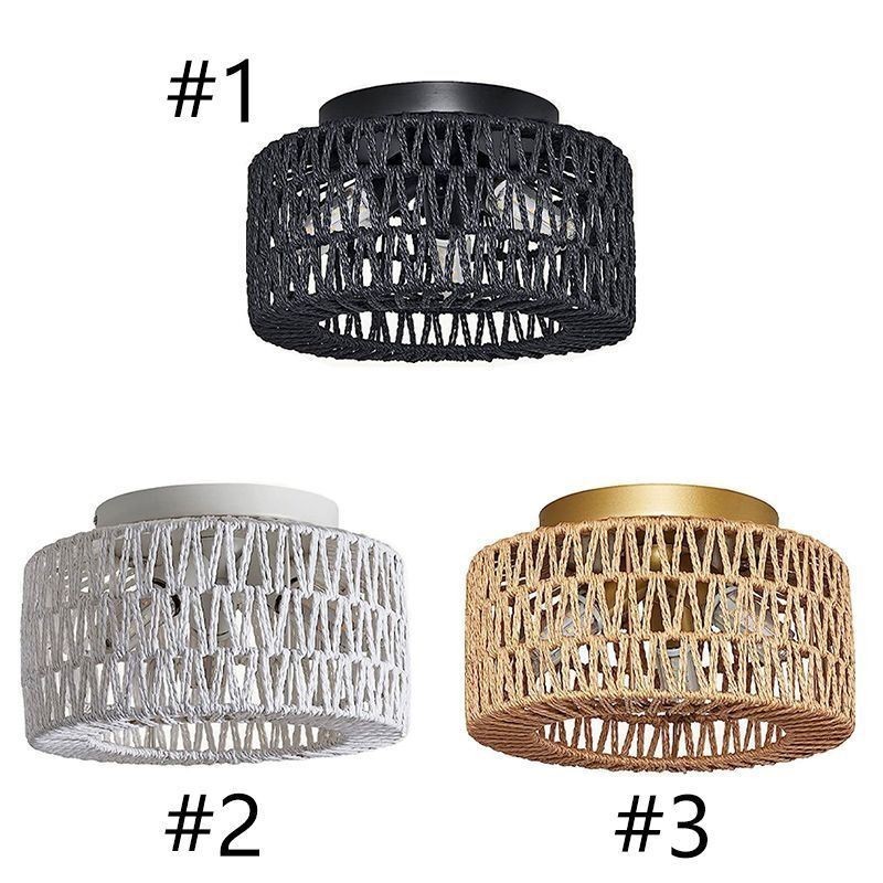 Country Style Flush Mount American Woven Cage Loftslampe