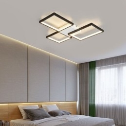 Flush Mount Minimalistisk 3 firkantet loftslys Trinløs dæmpbar med fjernbetjening 60W