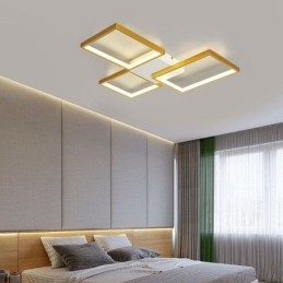 Flush Mount Minimalistisk 3 firkantet loftslys Trinløs dæmpbar med fjernbetjening 60W