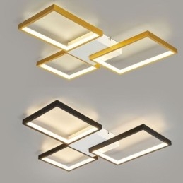 Flush Mount Minimalistisk 3 firkantet loftslys Trinløs dæmpbar med fjernbetjening 60W