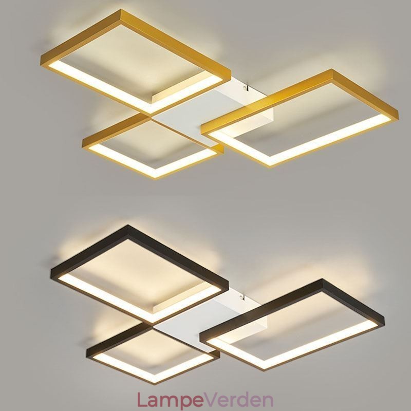 Flush Mount Minimalistisk 3 firkantet loftslys Trinløs dæmpbar med fjernbetjening 60W