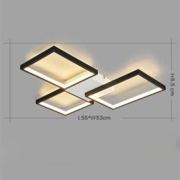 Flush Mount Minimalistisk 3 firkantet loftslys Trinløs dæmpbar med fjernbetjening 60W
