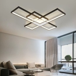 Minimalistisk Flush Mount Five Square Loftslampe Trinløs dæmpbar med fjernbetjening 92W