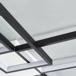 Minimalistisk Flush Mount Five Square Loftslampe Trinløs dæmpbar med fjernbetjening 92W