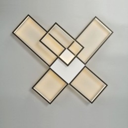 Minimalistisk Flush Mount Five Square Loftslampe Trinløs dæmpbar med fjernbetjening 92W