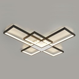 Minimalistisk Flush Mount Five Square Loftslampe Trinløs dæmpbar med fjernbetjening 92W