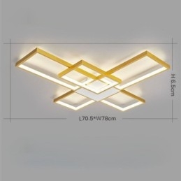 Minimalistisk Flush Mount Five Square Loftslampe Trinløs dæmpbar med fjernbetjening 92W