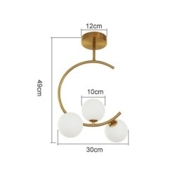 Moderne og enkel flushmount trehoved mælkehvid glasloftslampe G9 5W