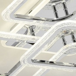 Flush Mount krom akryl firkantet loftslampe 5 lys