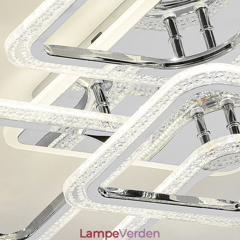 Flush Mount krom akryl firkantet loftslampe 5 lys