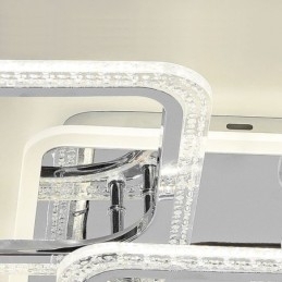 Flush Mount krom akryl firkantet loftslampe 5 lys
