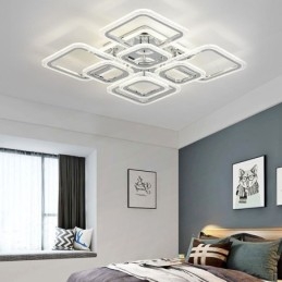 Flush Mount akryl firkantet loftslampe krom 8 lys