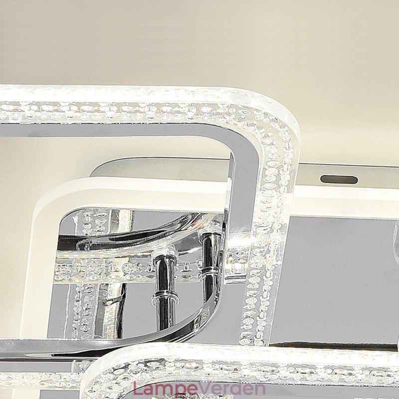 Flush Mount akryl firkantet loftslampe krom 8 lys