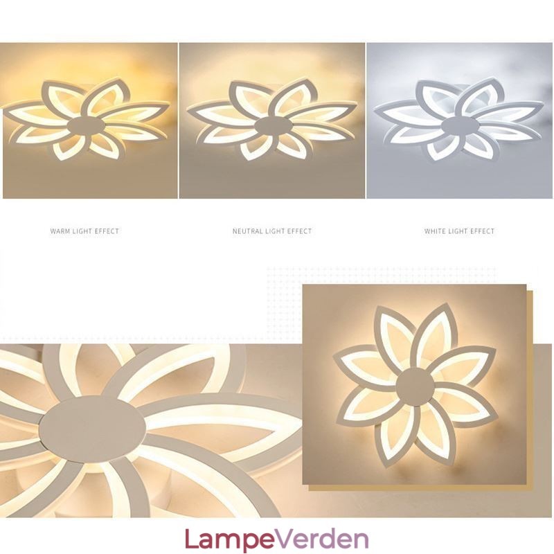 Flush Mount iøjnefaldende akrylblomsterloftslampe 55 cm