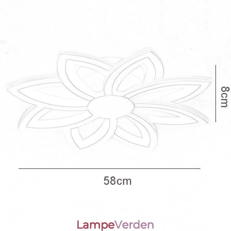 Flush Mount iøjnefaldende akrylblomsterloftslampe 55 cm