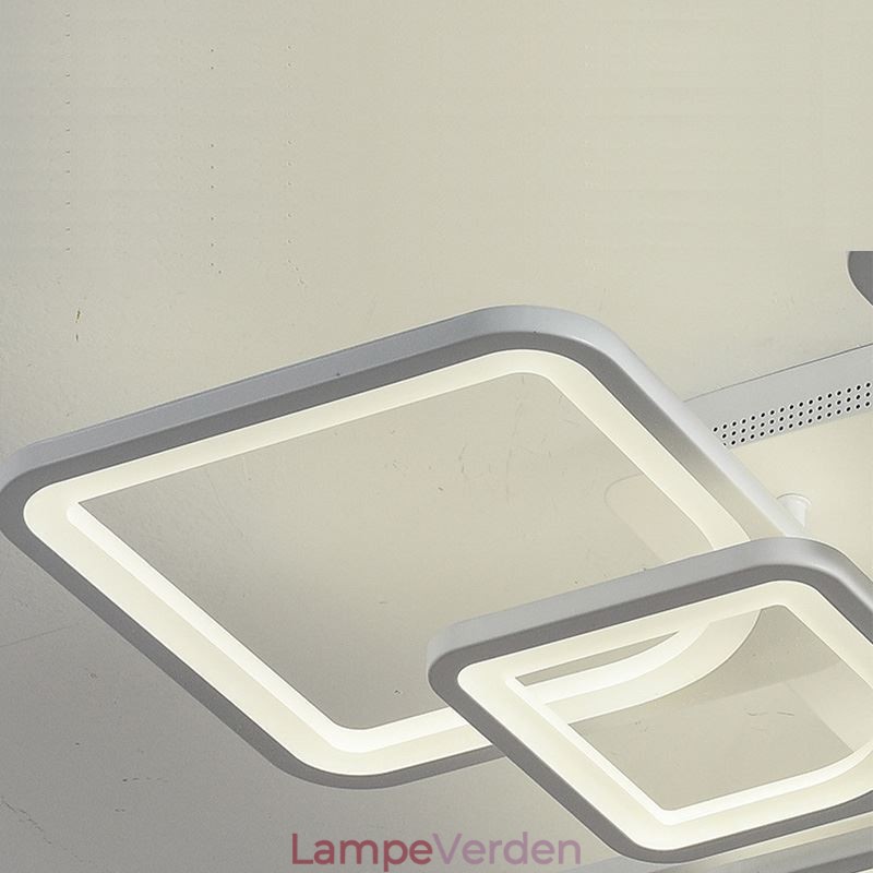 Flush Mount hvid akryl firkantet loftslampe 5 lys 8 lys