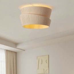 Wabi Sabi Flush Mount French Creme Style dobbeltlags stof lampeskærm Loftslampe